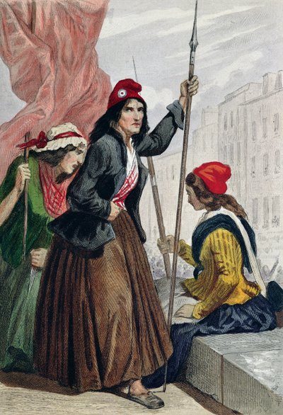 The Tricoteuses of the Guillotine on the Steps of the Church of Saint-Roch, 16th October 1793 by Henri Baron